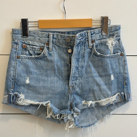 GRLFRND Denim Helena Jean Short (Light-Medium Wash) - Picture 1 of 3